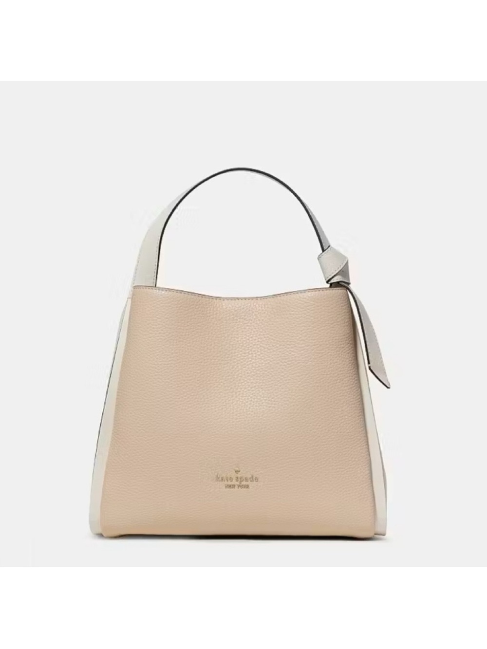 Kate Spade Knott Colorblock Convertible Crossbody Tote Bag Light Cream